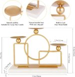Gold Candle Holders for Pillar Candles with Marble Base 3 Arms Metal Candelabra ... - Image 3