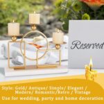 Gold Candle Holders for Pillar Candles with Marble Base 3 Arms Metal Candelabra ... - Image 4
