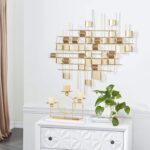 Gold Candle Holders for Pillar Candles with Marble Base 3 Arms Metal Candelabra ... - Image 6