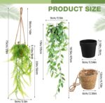Giegxin Summer Mini Hanging Artificial Plant with Woven Basket Boho Fake Plants ... - Image 3