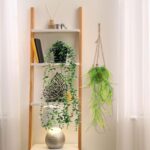Giegxin Summer Mini Hanging Artificial Plant with Woven Basket Boho Fake Plants ... - Image 5