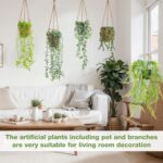 Giegxin Summer Mini Hanging Artificial Plant with Woven Basket Boho Fake Plants ... - Image 7