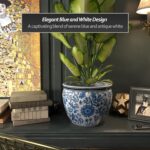 Red Lantern 14" Floral Blue & White Porcelain Fishbowl Planter or Cachepot for I... - Image 6