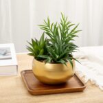 Briful Fake Succulents in Gold Metal Pot, Artificial Succulent Plants Arrangemen... - Image 3