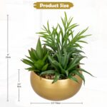 Briful Fake Succulents in Gold Metal Pot, Artificial Succulent Plants Arrangemen... - Image 7
