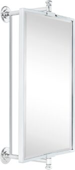 TEHOME Chrome Beveled Rectangle Pivot-N-View Bathroom Vanity Mirror Rotating Squ... - Image 3
