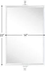 TEHOME Chrome Beveled Rectangle Pivot-N-View Bathroom Vanity Mirror Rotating Squ... - Image 6