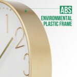 Wall Clock 12 Inch Non-Ticking Silent Modern Simple Style Round Decor Clock Gold... - Image 4