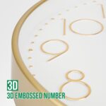 Wall Clock 12 Inch Non-Ticking Silent Modern Simple Style Round Decor Clock Gold... - Image 5