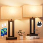 Nightstand Table Lamps for Bedrooms Set of 2 - Touch Bedside Lamp with USB C+A, ... - Image 3