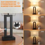 Nightstand Table Lamps for Bedrooms Set of 2 - Touch Bedside Lamp with USB C+A, ... - Image 4
