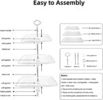 2 Pack RAUVOLFIA Plastic 3 Tier Cupcake Stand with Gold Rim, Plastic Tiered Serv... - Image 5