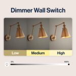 JONATHAN Y 7" Brass Gold Classic Industrial Metal Adjustable Arm LED Wall Sconce... - Image 5