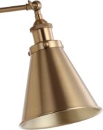 JONATHAN Y 7" Brass Gold Classic Industrial Metal Adjustable Arm LED Wall Sconce... - Image 6