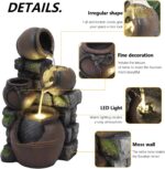 TITIMO Outdoor Water Fountain with Flower Pot and Lights - Cascading Pitchers Fa... - Image 4