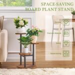 VECELO 3 Tier Plant Stand Indoor Outdoor, Tall Metal Wood Flower Shelf for Multi... - Image 7