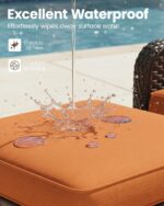 7 Pieces Outdoor Furniture Set with 6-inch Cushions, High Back Wicker Swivel Roc... - Image 4