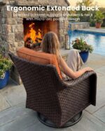 7 Pieces Outdoor Furniture Set with 6-inch Cushions, High Back Wicker Swivel Roc... - Image 5