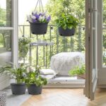 10 inch Hanging Planters, 4 Pack Hanging Baskets for Plants with Removable Trays... - Image 4