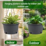 10 inch Hanging Planters, 4 Pack Hanging Baskets for Plants with Removable Trays... - Image 6