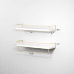 Shario Floating Shelves - Set of 2, Wall Mounted Hanging Shelves with Golden Tow... - Image 3