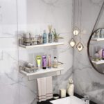 Shario Floating Shelves - Set of 2, Wall Mounted Hanging Shelves with Golden Tow... - Image 4
