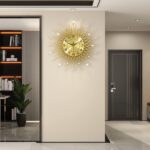 Large Wall Clock for Living Room Decor Big Modern Golden Crystal Silent Wall Clo... - Image 3