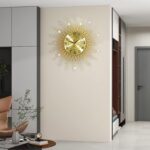 Large Wall Clock for Living Room Decor Big Modern Golden Crystal Silent Wall Clo... - Image 4
