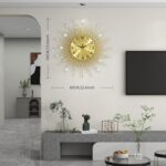 Large Wall Clock for Living Room Decor Big Modern Golden Crystal Silent Wall Clo... - Image 5