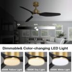 Hoenofly 48 Inch Smart Ceiling Fans with LED Lights Remote,Quiet DC Motor,Dimmab... - Image 4