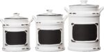 American Atelier Vintage Canister Set 3-Piece Ceramic Jars Chic Design with Lids... - Image 3