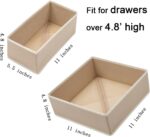 Bructhun Foldable Fabric Drawer Organizer Set 4 Pack Dresser Dividers - Sock Und... - Image 4