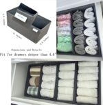 Bructhun Foldable Fabric Drawer Organizer Set 4 Pack Dresser Dividers - Sock Und... - Image 5