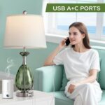 Coastal Glass Table Lamps Set of 2, 3-Way Dimmable Touch Control Nautical Lamp w... - Image 5