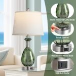 Coastal Glass Table Lamps Set of 2, 3-Way Dimmable Touch Control Nautical Lamp w... - Image 6