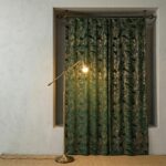 Velvet Green Curtain Leaves Bedroom and Living Room high-end Gold foil Printing ... - Image 4