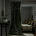 Velvet Green Curtain Leaves Bedroom and Living Room high-end Gold foil Printing ... - Image 6