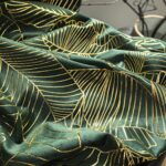 Velvet Green Curtain Leaves Bedroom and Living Room high-end Gold foil Printing ... - Image 7