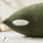MIULEE Olive Green Couch Pillow Covers 18x18 Inch, Set of 2 Soft Chenille Decora... - Image 5