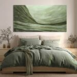 MLART99 Oversized Green and Gold Abstract Wall Art 29x58 Inch Modern Canvas Pain... - Image 4