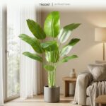 Artificial Bird of Paradise Plant：5FT Fake Traveler’s Palm Faux Banana Tree Elep... - Image 9