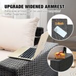 JOYURE 6 Pieces Patio Furniture Set All-Weather Outdoor Wicker Sectional Convers... - Image 3