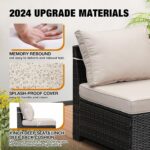 JOYURE 6 Pieces Patio Furniture Set All-Weather Outdoor Wicker Sectional Convers... - Image 5