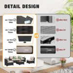 JOYURE 6 Pieces Patio Furniture Set All-Weather Outdoor Wicker Sectional Convers... - Image 6