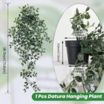 LOYWREE Small Artificial Hanging Mandala Plant with Pot Faux Plants Indoor Fake ... - Image 3