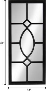 Kate and Laurel Cassat Modern Casual Window Wall Accent Mirror, Black - Image 6