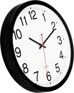 Foxtop Black Wall Clock Silent Non-Ticking 12 Inch Quartz Battery Operated Round... - Image 5