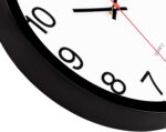 Foxtop Black Wall Clock Silent Non-Ticking 12 Inch Quartz Battery Operated Round... - Image 9