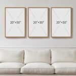 Large Framed Neutral Abstract Wall Art, Set of 3 Piece Modern Canvas Prints Pain... - Image 4