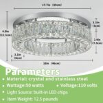 HOPGGIE 18 Inch Crystal Chandelier LED Ceiling Light Flush Mount Ceiling Light F... - Image 4